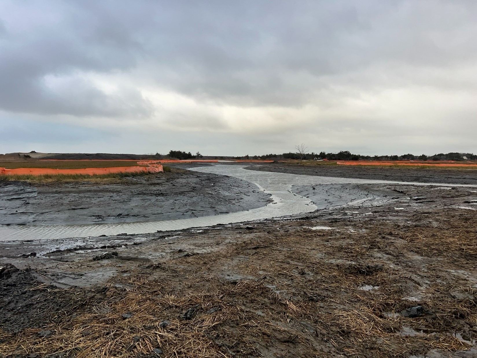 Completed excavation of the confluence between the mainstem of Pond Creek and tributary, located in the southern section of the project – November 2024